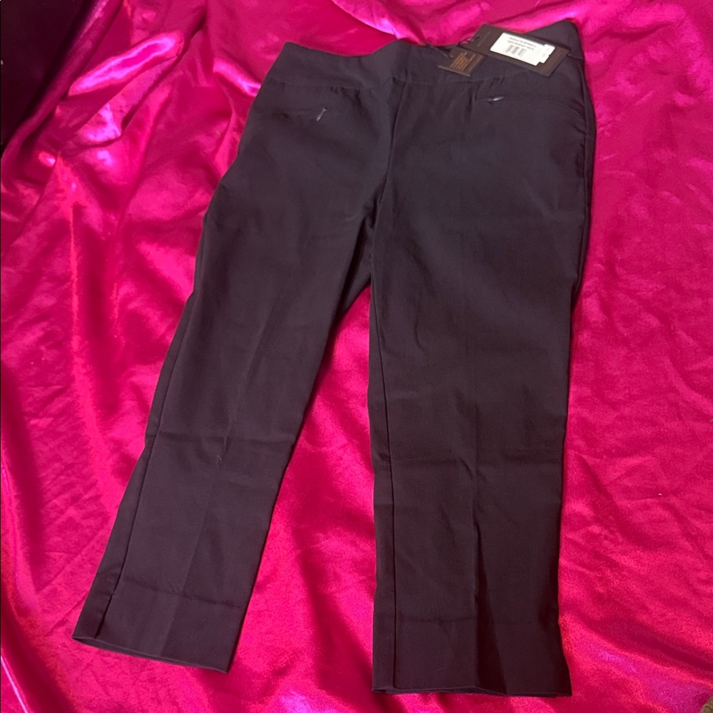 NWT Renuar size 4 midnight blue 3/4 length Dress Pants rayon spendex blend